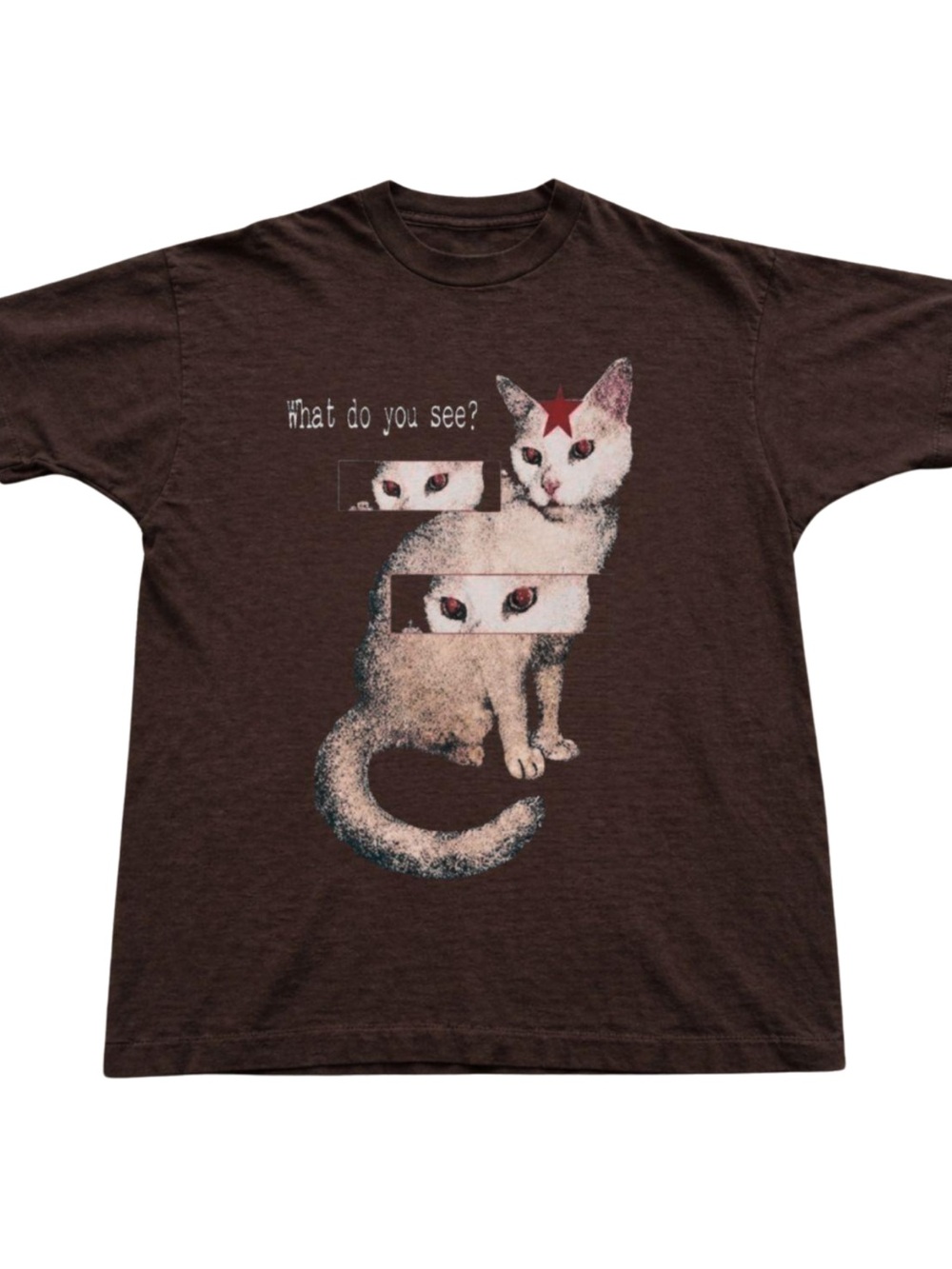 Gildan Brown Cat Graphic Tee - What Do You See?